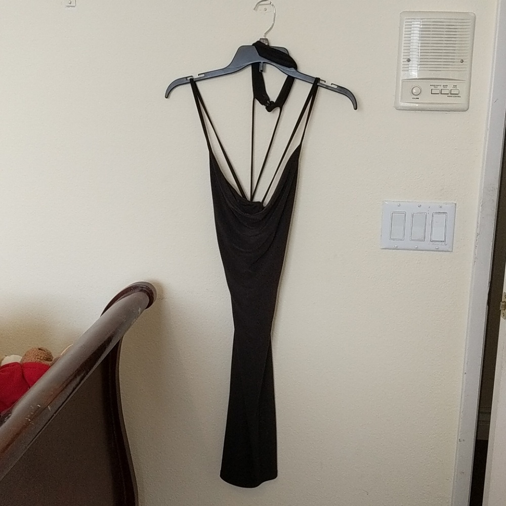 Black Evening Dress with Choker